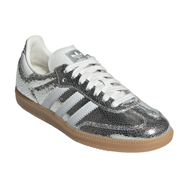 Adidas Samba OG Silver Metallic Cracked Leather